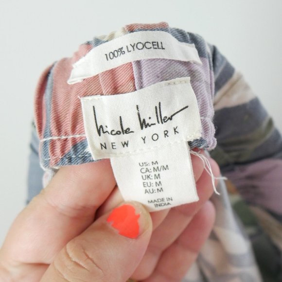 Nicole Miller Topical Patterned Jogger Dress Pants Lyocell Medium - Picture 2 of 11